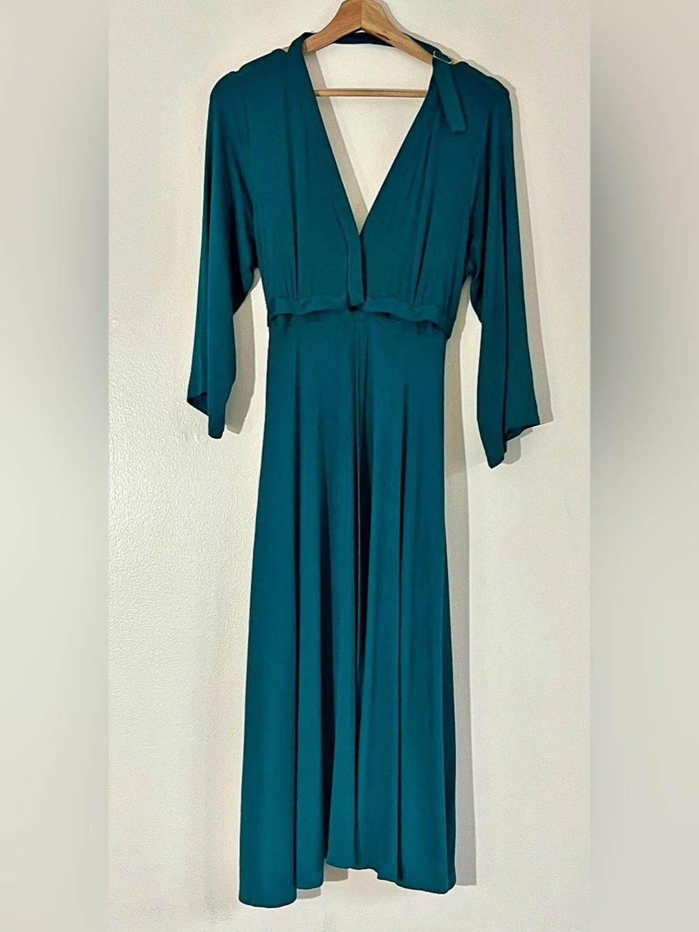 Lila Birth Gown or Postpartum Wrap Dress in Deep Teal Size Small